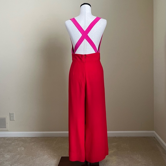 NWOT STAUD - Square Neck Jumpsuit in Red and Pink - 10 - Picture 3 of 16